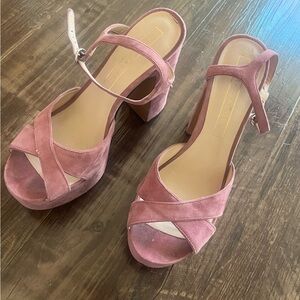 Marc Jacobs Pink Suede Lust Platform Sandals